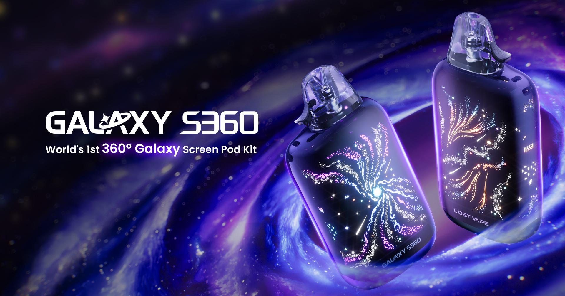 What battery options are available with the 360° Screen Pod Kit?